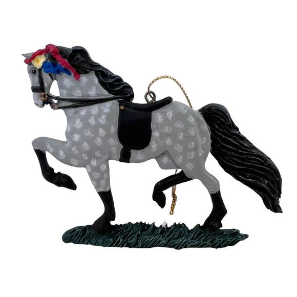 Appaloosa Dressage Horse Equestrian Christmas Ornament Vintage Kurt Adler Gray - Picture 1 of 4